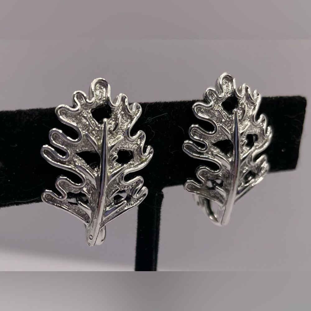 3 for $30 Lovely Silver Tone Clip On Earrings Leaf Design